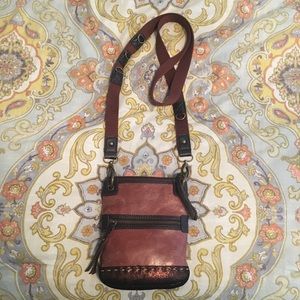 Faux leather cross body bag